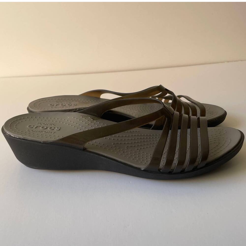 Crocs Dark Gray Iconic Strappy sandals - Size 11W - Picture 11 of 13